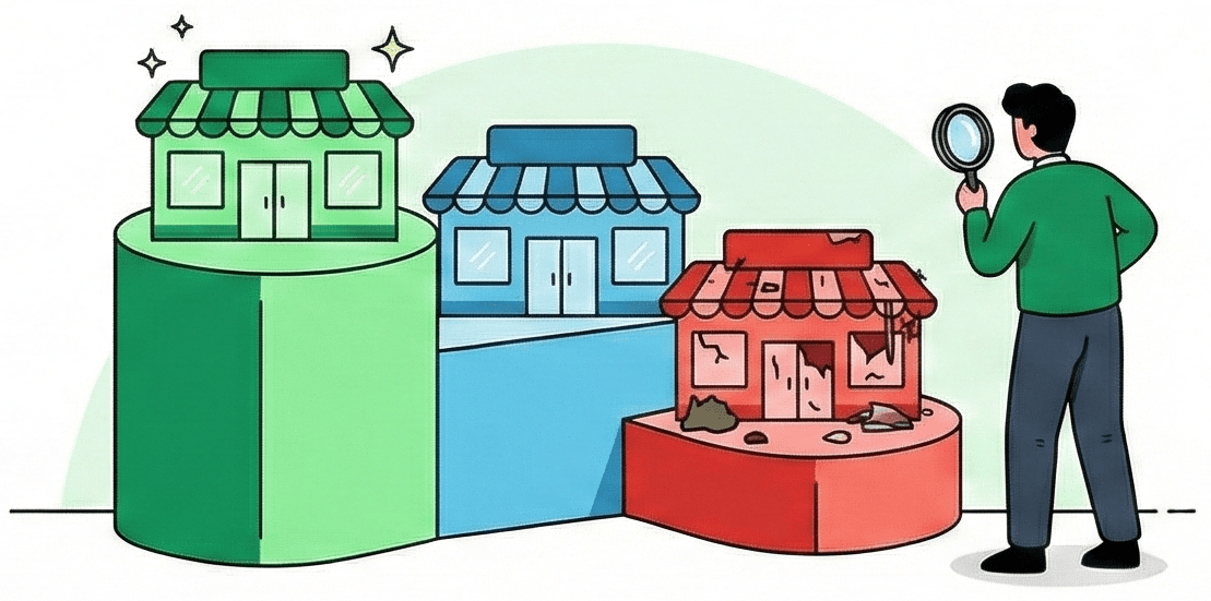 Illustration of diners celebrating a top-rated food safety score